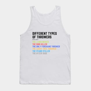 Disc golf - types of throwers Tank Top